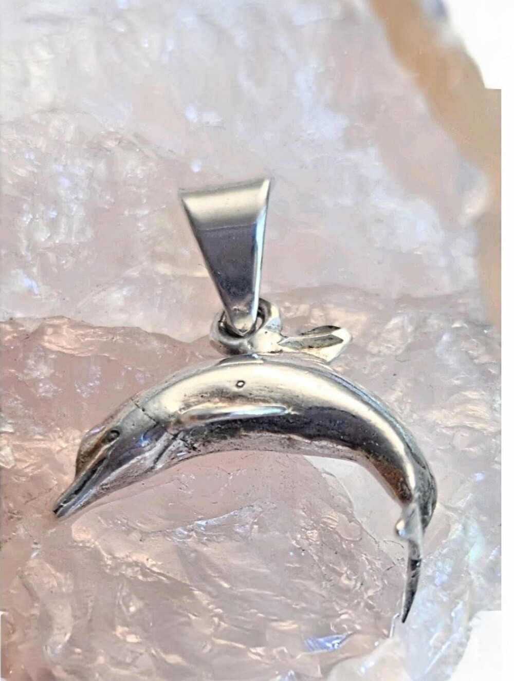 Vintage sterling silver Dolphin pendant Sea Life fish 925 For Your Necklace